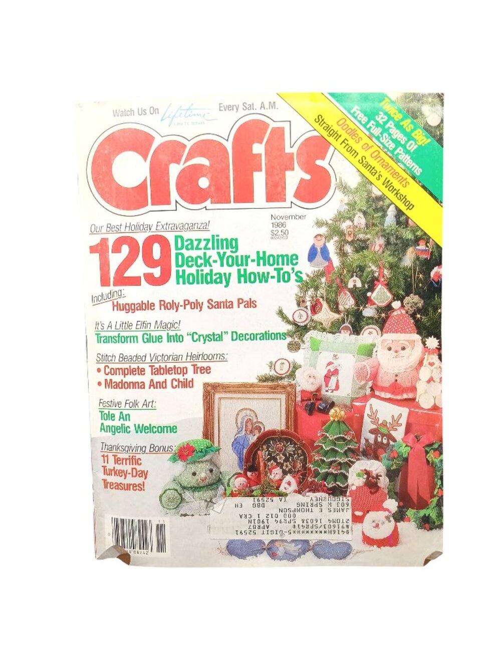 Crafts Magazine November 1986 Holiday Issue Featuring 129 Festive DIY Projects